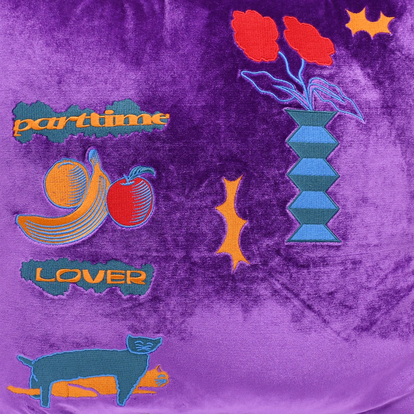 VELOR CUSHION COVER - PART TIME LOVER