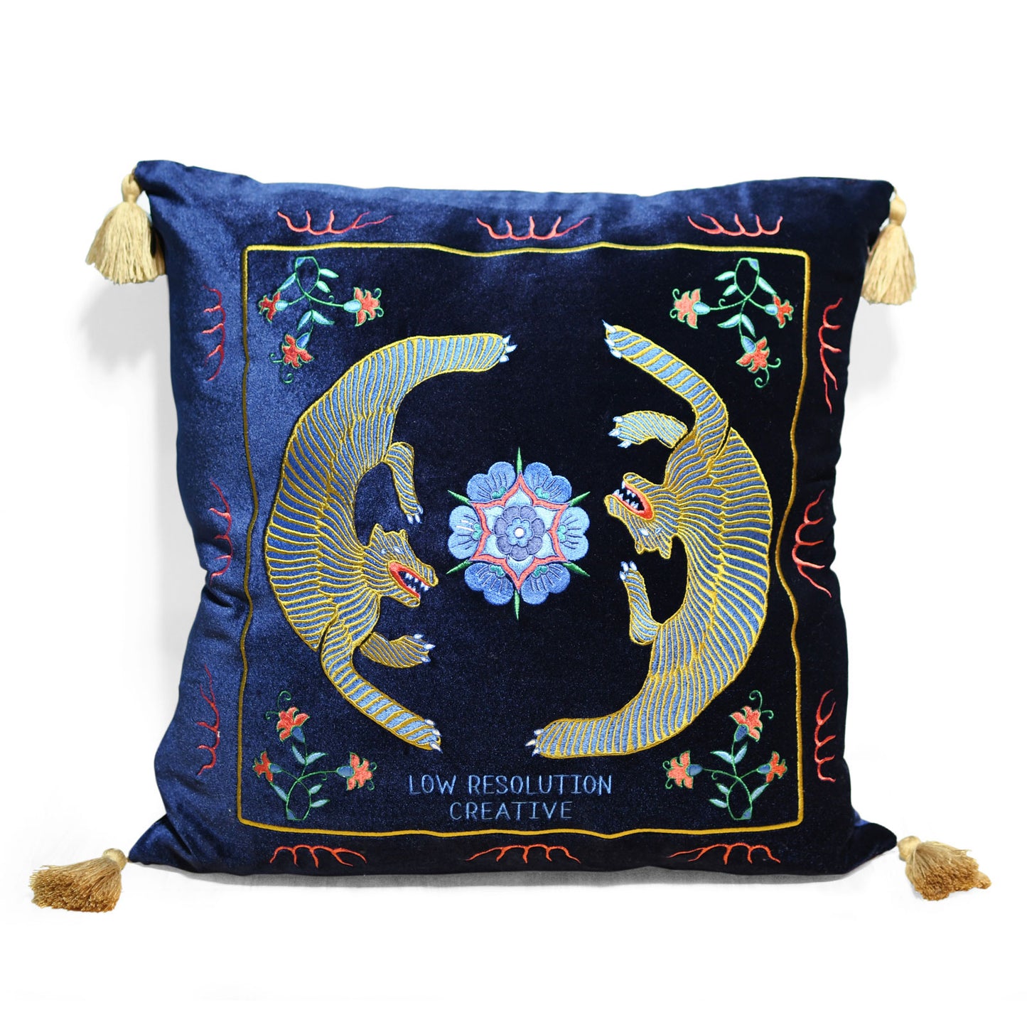 VELOR CUSHION COVER - TIGER
