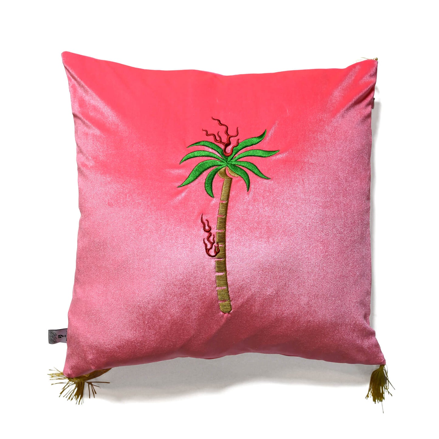 VELOR CUSHION COVER - PALM TREE