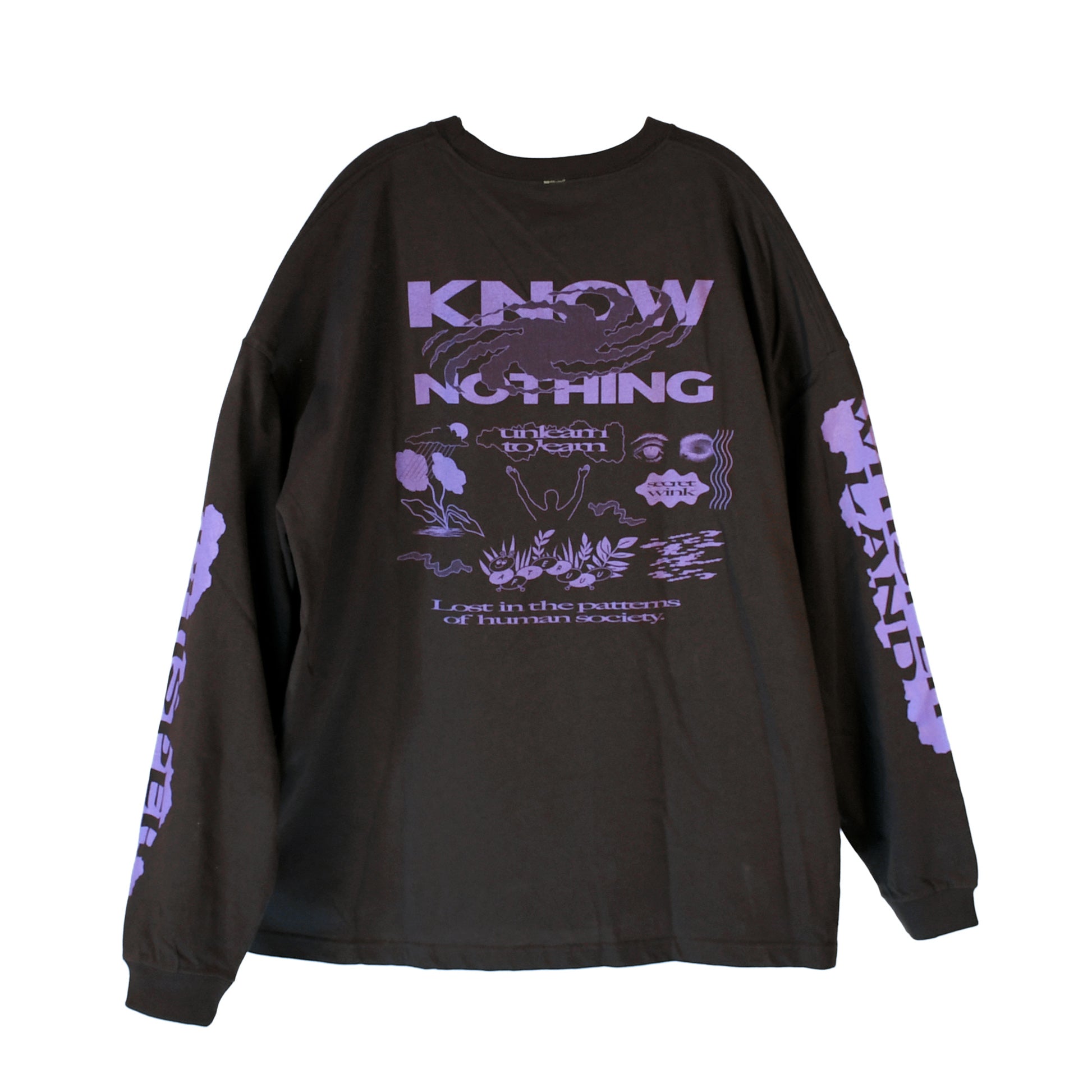 KNOW NOTHING L/S TEE - BLK – AFTERU
