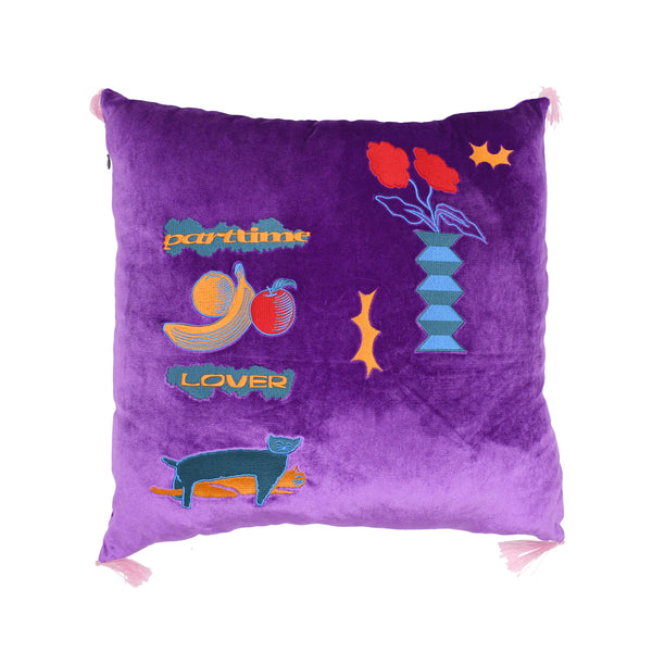 VELOR CUSHION COVER - PART TIME LOVER
