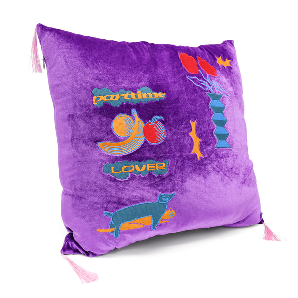VELOR CUSHION COVER - PART TIME LOVER