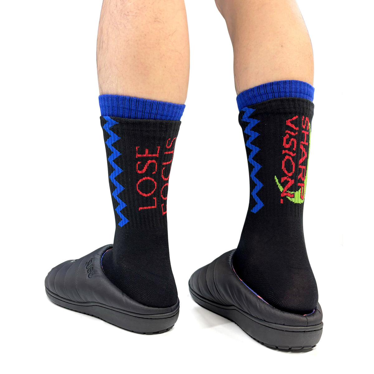 ASYMMETRY CREW SOCKS - BLK