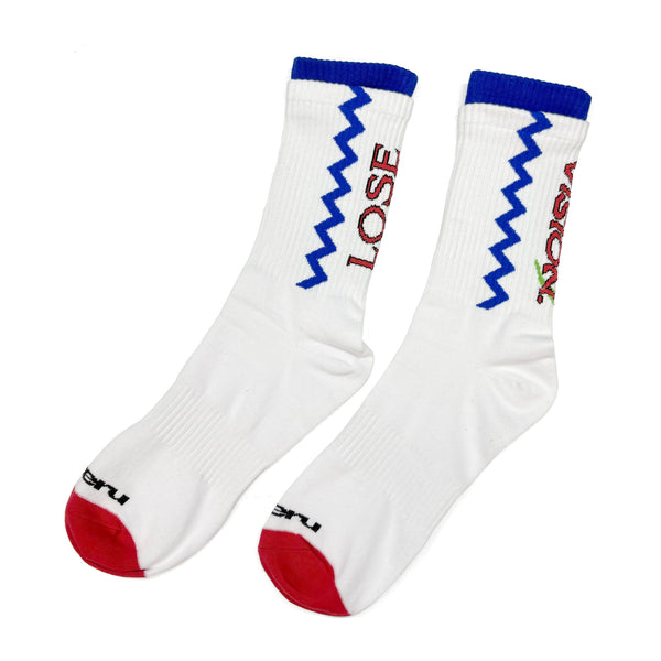 ASYMMETRY CREW SOCKS - WHT