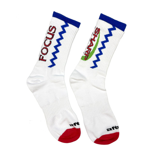 ASYMMETRY CREW SOCKS - WHT
