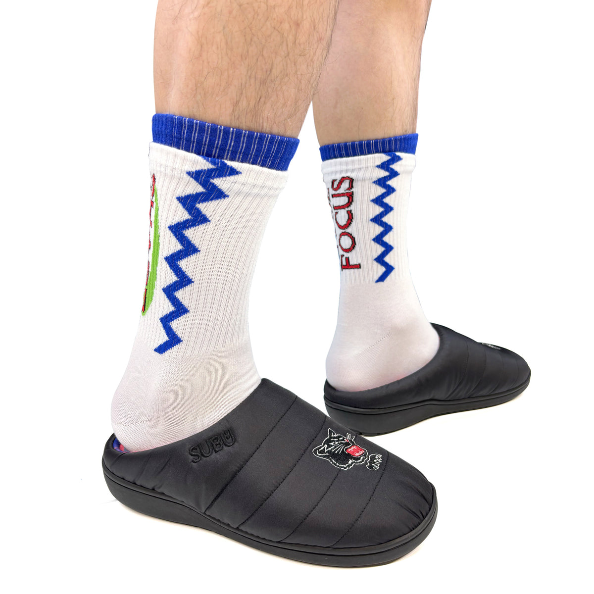 ASYMMETRY CREW SOCKS - WHT